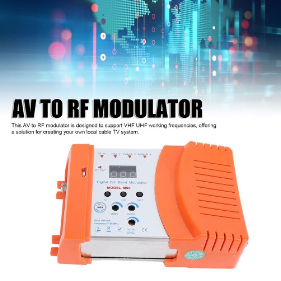 AV ke RF Modulator VHF/UHF PAL/NTSC Pengonversi Video Audio, Kompatibel dengan Satellite, Kamera, dan Konsol Game